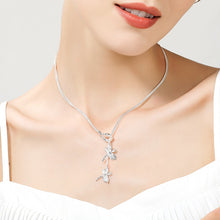 Load image into Gallery viewer, Sterling Silver Two Dragonfly Pendant Necklace For Women Snake Chain Necklace
