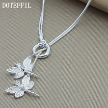 Load image into Gallery viewer, Sterling Silver Two Dragonfly Pendant Necklace For Women Snake Chain Necklace
