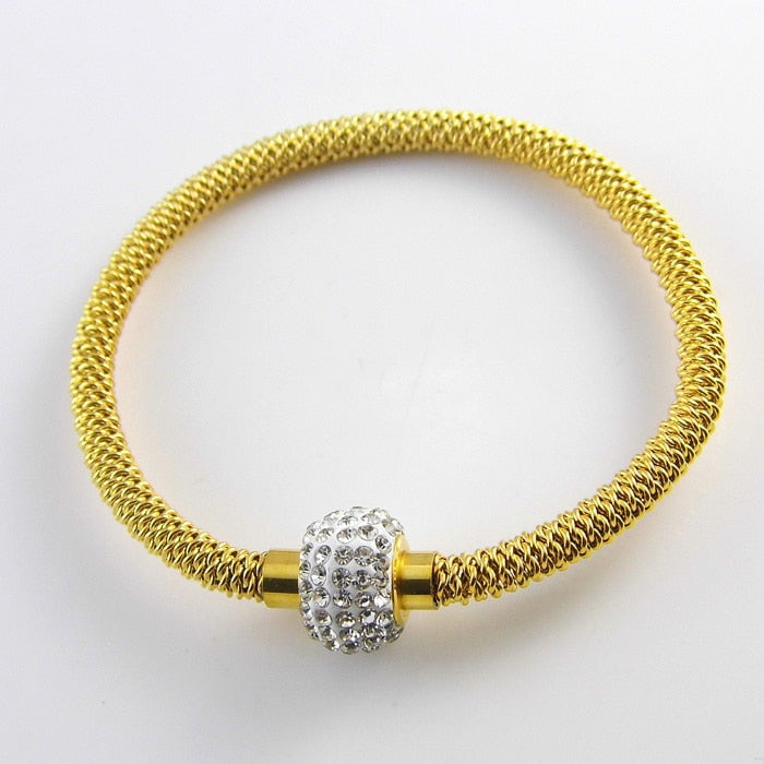 Fashion High Quality Charm  Jewelry Stainless Steel Gold Women Distort Bracelets