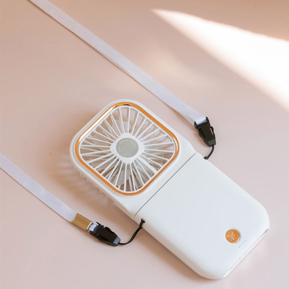 Portable Mini Hanging Neck Fan Bladeless Silent Summer Air Cooling 3 Gears Adjustable 2000mA USB