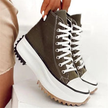 Load image into Gallery viewer, Women Canvas Platform High Top Sneakers
