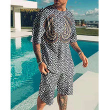 Load image into Gallery viewer, Men Short Sleeve 2 Piece Sets Fashion Casual Sportswear Suit

