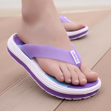 Load image into Gallery viewer, Summer Slippers Women Casual Massage Durable Flip Flops Beach Sandals Female Wedge Shoes Striped Lady Room Slippers
