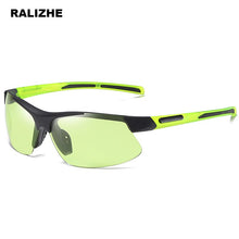 Load image into Gallery viewer, Sports Polarized Green Sunglasses Men Black Flexible Frame Driving Square Discoloration Sun Glasses Women Goggle
