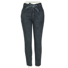 Load image into Gallery viewer, High Waist Jeans Women Streetwear Bandage Denim Plus Size Jeans Femme Pencil Pants Skinny Jeans
