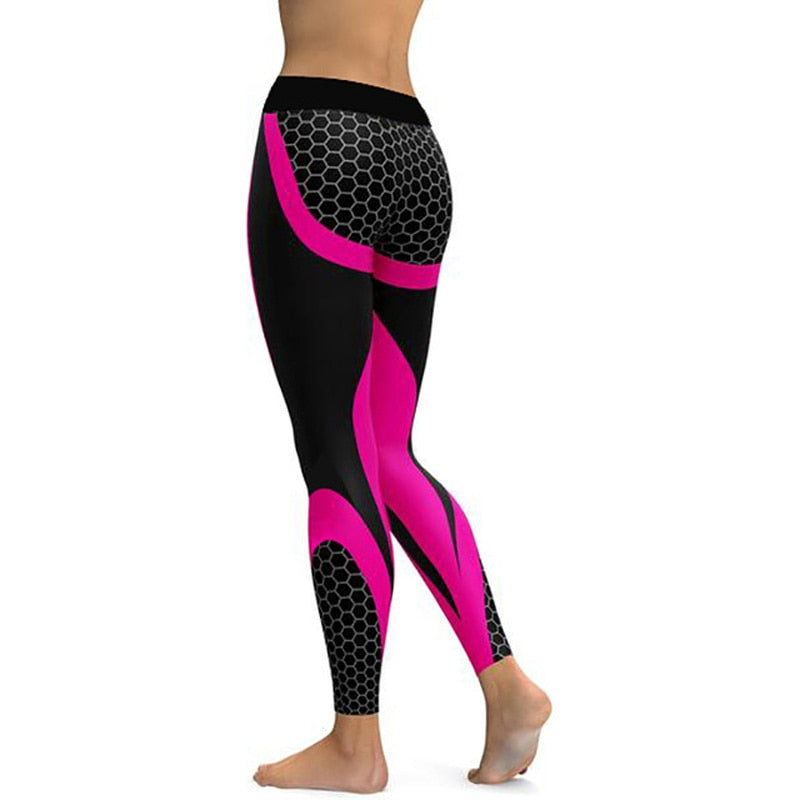 Mesh Pattern Print Leggings Fitness Leggings For Women Sporting