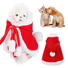 Load image into Gallery viewer, Pet Christmas Hooded Cloak Cute Cats Dogs Xmas Costume Winter Christmas Clothes Small Animal Hooded Cloak Fashion Dog Cat Cloth
