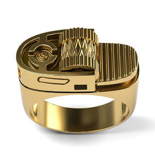 Load image into Gallery viewer, Creative Lighter Style Ring Euro American Punk Style Punk Plated 14k Gold Men&#39;s Ring
