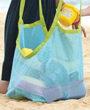 Load image into Gallery viewer, Foldable Portable Beach Bag Kids Children mesh Storage Bag Beach Toy Baskets Storage Bag
