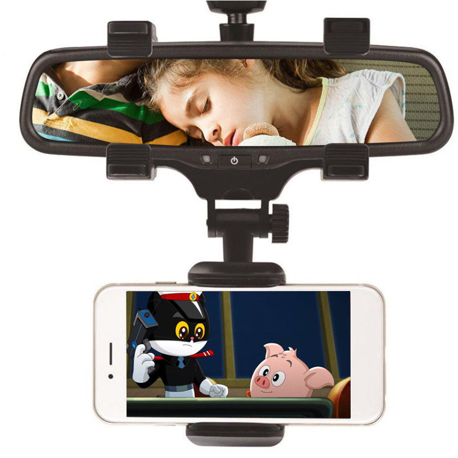 Universal 360° Car Rearview Mirror Mount Stand Holder Cradle For Cell Phone GPS Car Rear View Mirror Holder