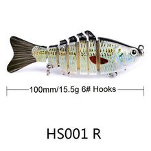 Load image into Gallery viewer, 10cm Luya Bait Multi-Section Fish Plastic Hard Bait 15.5g Seven Sections Luya Bionic Bait Section Long Distance Cast Fake Bait Bait
