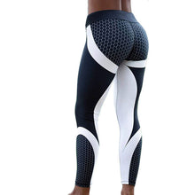 Load image into Gallery viewer, Mesh Pattern Print Leggings fitness Leggings For Women Sporting Workout Leggins Elastic Slim Black White Pants
