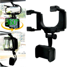 Load image into Gallery viewer, 360° Car Rearview Mirror Mount Stand Holder Cradle For Cell Phone GPS Car Rear View Mirror Holder
