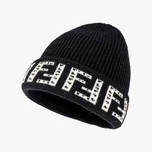 Load image into Gallery viewer, Letter Beanie Hat for Women Winter Hat Soft Knitted Skullies Hat Warm Thick Bonnet Cap Female Hats for Girl hat
