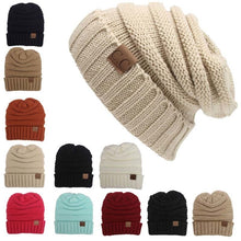 Load image into Gallery viewer, CC Beanies Hats &amp; Caps Women Winter Knitted Wool Cap Men Casual Unisex Solid Color Hip-Hop Skullies Beanie Warm Hat
