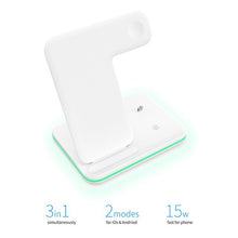 Load image into Gallery viewer, 3 In 1 Mobile Phone Watch Headset Wireless Charger Stand For iPhone Airpods iWatch 1 2 3 4 Wireless Charging
