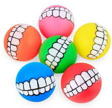 Load image into Gallery viewer, Funny Pets Dog Puppy Cat Ball Teeth Toy PVC Chew Sound Dogs Play Fetching Squeak Toys
