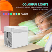 Load image into Gallery viewer, Mini Air Conditioner  Fan 7 Colors Light USB Portable Sterilization Cooling Fan
