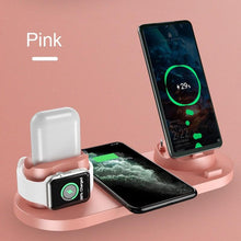 Load image into Gallery viewer, 6 in 1 Wireless Charger Dock Station for iPhone/Android/Type-C USB Phones 10W Qi Fast Charging For Apple Watch AirPods Pro
