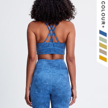 Load image into Gallery viewer, 5 Colors Yoga Set Women Fitness Suits Bandage Yoga Sport Bra Tie Dye High Waist GYM Leggings Pants Fitness Suit Workout Leggings
