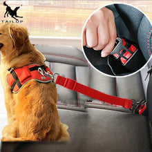 Load image into Gallery viewer, Dog car seat belt safety protector travel pets accessories dog leash Collar breakaway solid car harness
