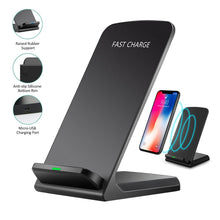 Load image into Gallery viewer, 10W Q740 Wireless Folding Vertical Quick Charger USB Fast Charging Bracket High Power Docking Stand For Mobile Phones Desktop
