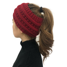 Load image into Gallery viewer, New Ponytail Beanie Women Stretch Knitted Crochet Beanies Winter Hats For Women Hats Cap Warm Lady Messy Bun Wholesale
