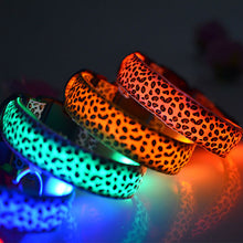 Load image into Gallery viewer, Leopard Collar Led Luminous Dog with Luminous Collar Dog Collar Dog Chain Large, Medium and Small Pet Supplies Mixed Batch

