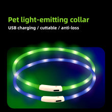 Load image into Gallery viewer, Pet Products Can Be Freely Cut Usb Rechargeable Silicone Led Luminous Dog Collar
