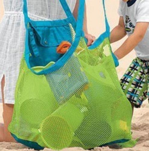 Foldable Portable Beach Bag Kids Children mesh Storage Bag Beach Toy Baskets Storage Bag