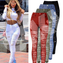 Load image into Gallery viewer, Sexy Women Destroyed Ripped Denim Jeans Skinny Hole Pants High Waist Stretch Jeans Slim Pencil Trousers Black White Blue
