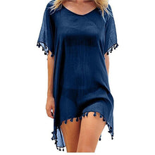 Load image into Gallery viewer, Chiffon Tassels Beach Wear Women Swimsuit Cover Up Bathing Suits Summer Mini Dress
