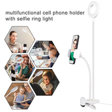 Load image into Gallery viewer, Photo Studio Selfie LED Ring Light with Cell Phone Mobile Holder for Youtube Live Stream Makeup Camera Lamp for iPhone Android
