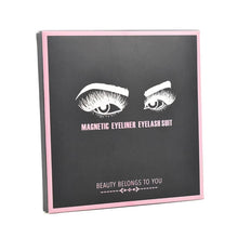 Load image into Gallery viewer, Magnetic False Eyelashes Eyeliner Magnet Eyelash Set 3 Pairs Of Magnetic Eyelashes + Eyeliner + Tweezers
