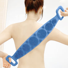 Load image into Gallery viewer, Hot Body Wash Silicone Body Scrubber Belt Double Side Shower Exfoliating Belt Removes Bath Towel
