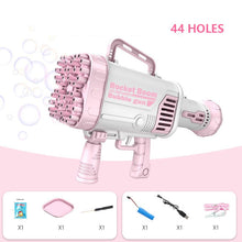 Load image into Gallery viewer, 2021 Hot Kids Gatling Bubble Gun Toy 64-Hole Charging Electric Automatic Bubble Machine Summer Outdoor Soap Water Children Toys
