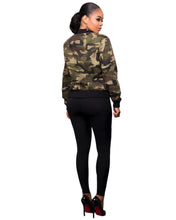 Load image into Gallery viewer, Fashion Women Long Sleeve Jacket Camouflage Coat Zipper Up Bomber Jackets Female Tops Outwear  Casual Streetwear Jacket
