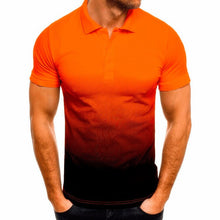 Load image into Gallery viewer, Men Casual T-Shirt 3D Digital Print Gradient Color Lapel Polo Tees Shirt Short-Sleeved
