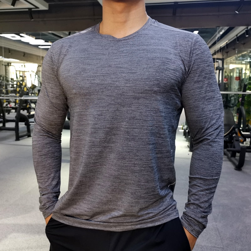 Men Compression T-Shirts Gym Sport Running Clothing Fitness Tight Long Sleeve Dry Fit