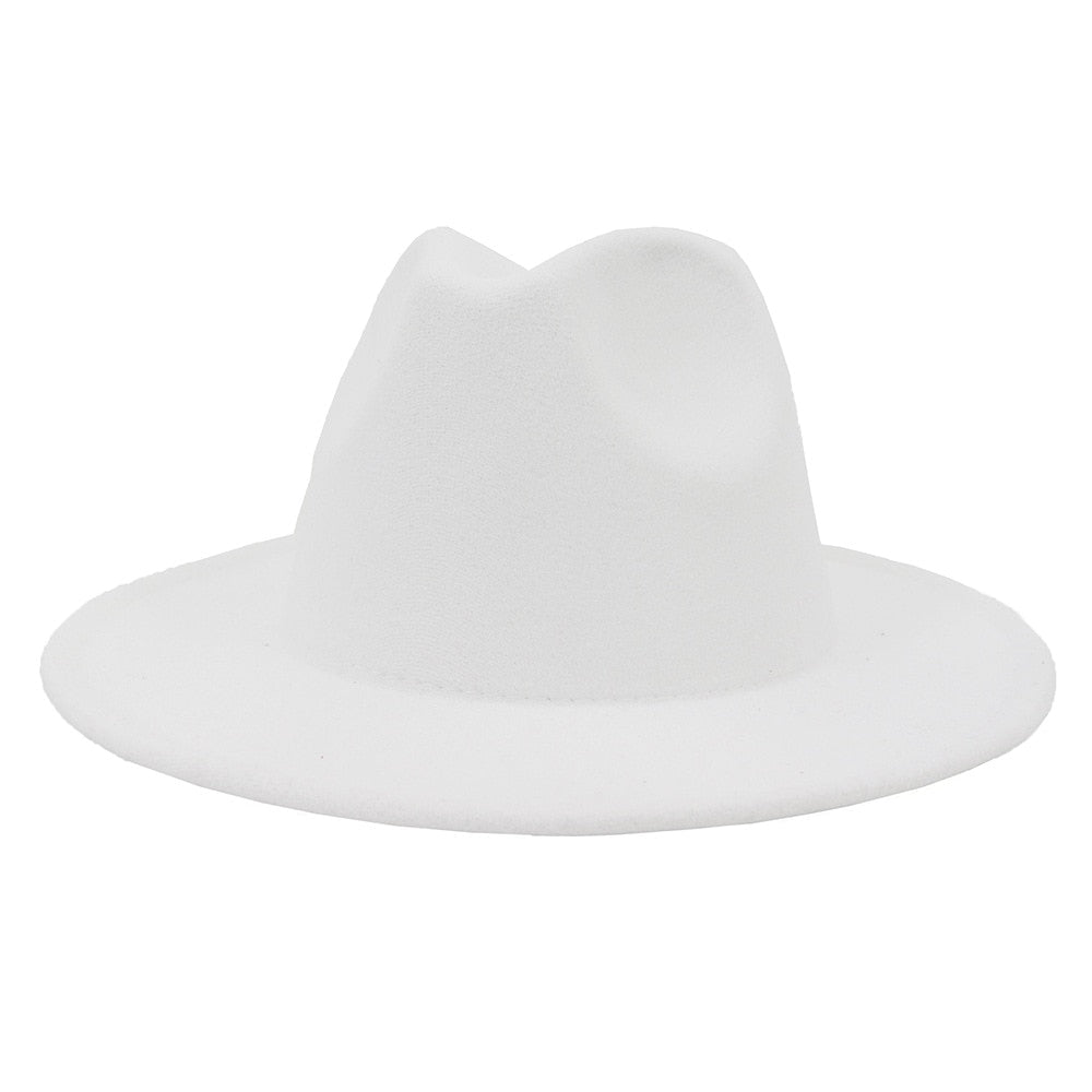 fedora unisex solid color fedora hat  21-color wide brim jazz top hat autumn winter British retro Panama hat