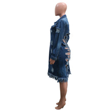 Load image into Gallery viewer, Women&#39;s Hole Patch Denim Jackets Long Sleeve Ripped Distressed Outwear
