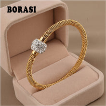 Load image into Gallery viewer, Fashion High Quality Charm  Jewelry Stainless Steel Gold Women Distort Bracelets
