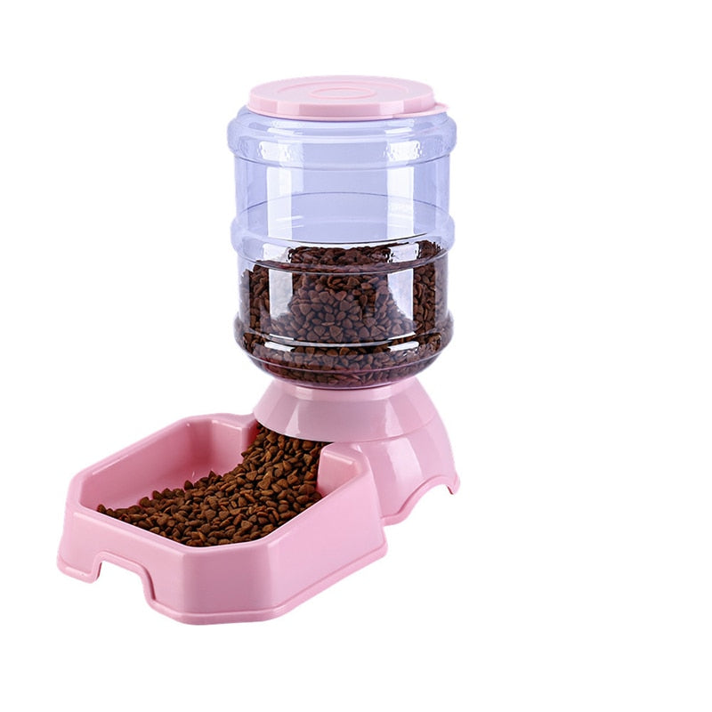 Automatic Feeder Waterer High Capacity Pet Food Bowl Gravity Water Dispenser for Dogs Cats 3.8 L