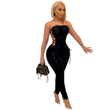 Load image into Gallery viewer, Sexy Off Shoulder Women Jumpsuit Pleated Fitness Streetwear Sleeveless
