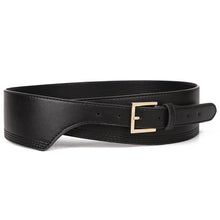 Load image into Gallery viewer, New Fashion Elastic Wide Belt Strap Vintage Women Faux Leather Buckle Elastic Strap Solid Color Waistband
