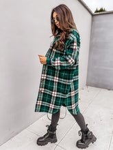 Load image into Gallery viewer, Women Winter Woolen Coats Female Plaid Print Retro Warm Thick Long Jacket Outercoats
