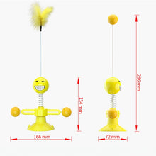 Load image into Gallery viewer, Mewoofun Smile Spring Man Cat Toys Feather Ball Strong Suction Rotate 360 Funny Pet Dog Kitten Interactive Training Toys

