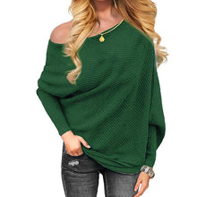 Load image into Gallery viewer, Women Sexy Off Batwing Sleeve Sweater Pullovers Long Sleeve Knitted One Shoulder
