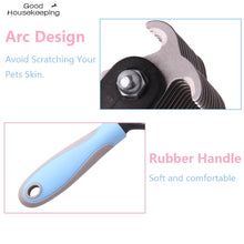 Load image into Gallery viewer, Pets Fur Knot Cutter Dog Grooming Shedding Tools Cat Hair Removal Comb Brush Double sided
