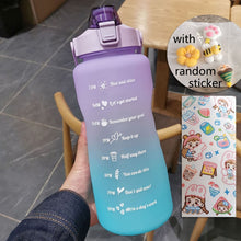 Load image into Gallery viewer, 2 Liters Water Bottle Motivational Drinking  Sports Water Bottle With Time Marker Stickers Portable Reusable Plastic Cups
